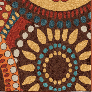 Orian Rugs Veranda Merrifield Collage Orange Area Rug Close up