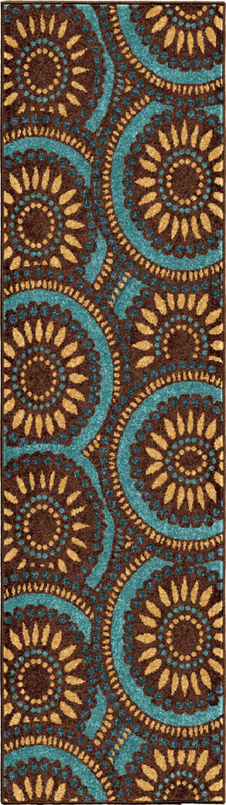 Orian Rugs Veranda Merrifield Collage Blue Area Rug Runner Image