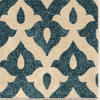 Orian Rugs Veranda Tribal Trellis Admiral Blue Area Rug Close up