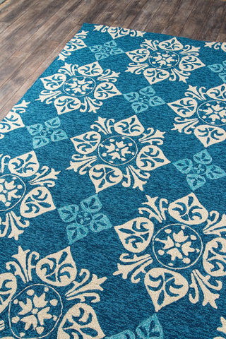 Momeni Veranda VR-29 Blue Area Rug Corner Shot Feature