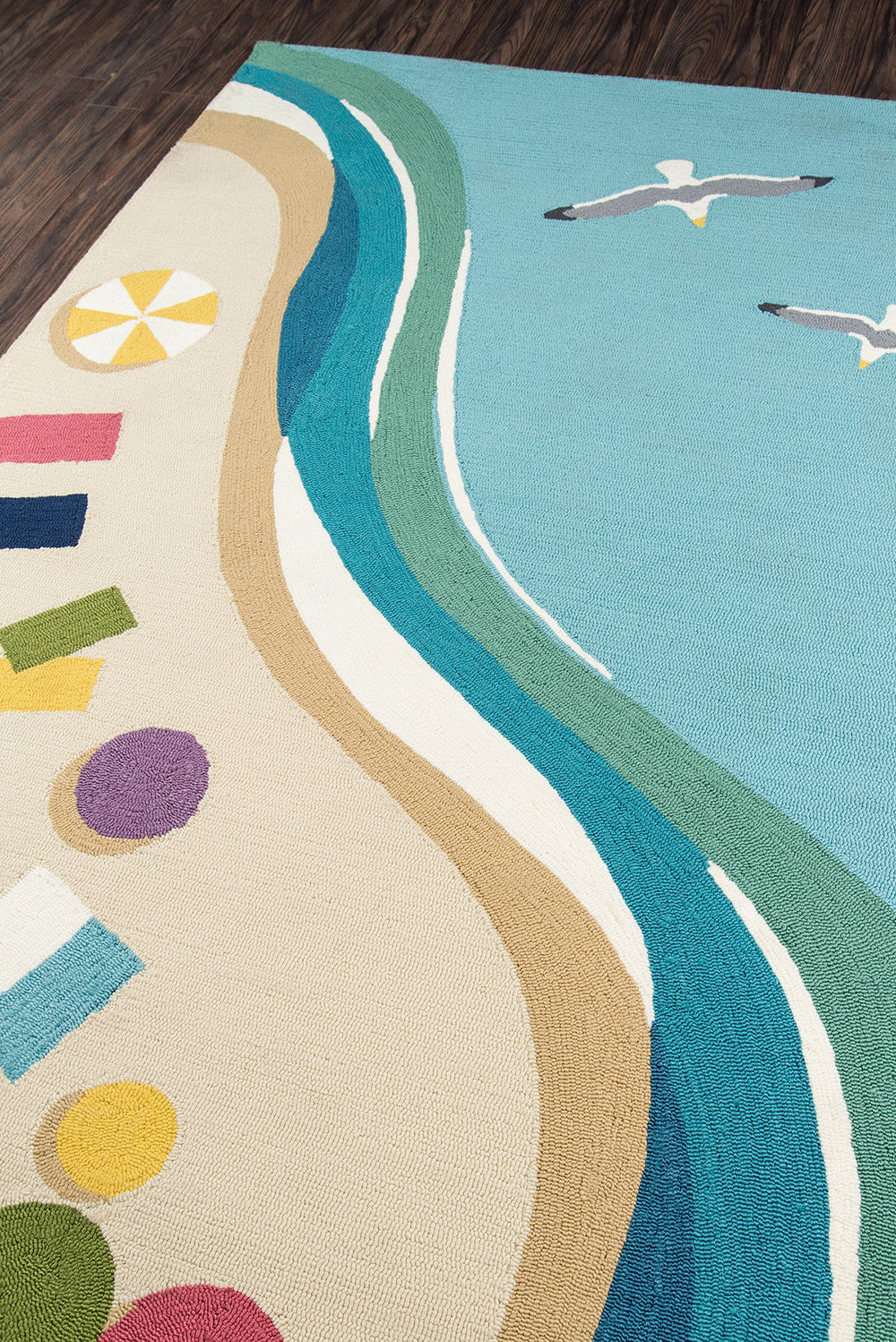Momeni Veranda VR-63 Blue Area Rug Corner Image Feature