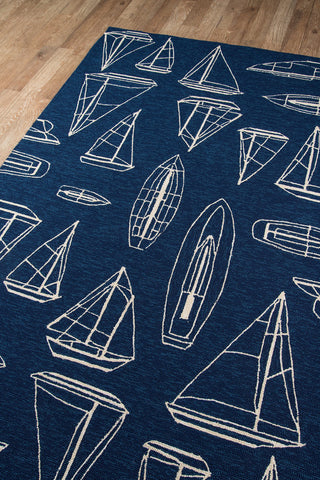 Momeni Veranda VR-70 Navy Area Rug Corner Image Feature