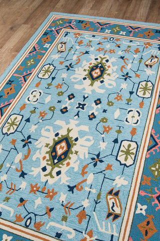 Momeni Veranda VR-71 Blue Area Rug Corner Image Feature