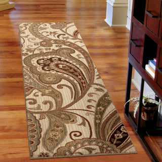 Orian Rugs Virtuous Hawthorn Beige Area Rug Room Scene Runner