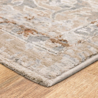 Karastan Solitude Via Salaria Cream Beige Area Rug Corner Image