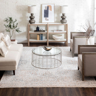 Karastan Solitude Via Salaria Cream Beige Area Rug Corner Image