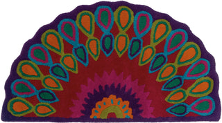 LR Resources Vibrance 03540 Multi Area Rug 1'10'' X 3'4'' Half Moon