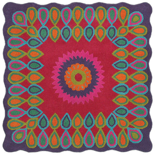 LR Resources Vibrance 03540 Multi Area Rug 4' Square