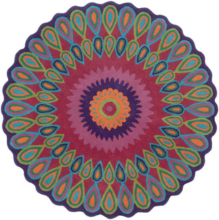 LR Resources Vibrance 03540 Multi Area Rug 5' Round