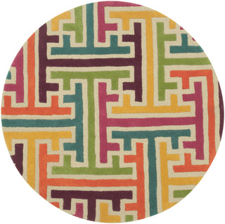 LR Resources Vibrance 03544 Beige Hand Tufted Area Rug 5' Round