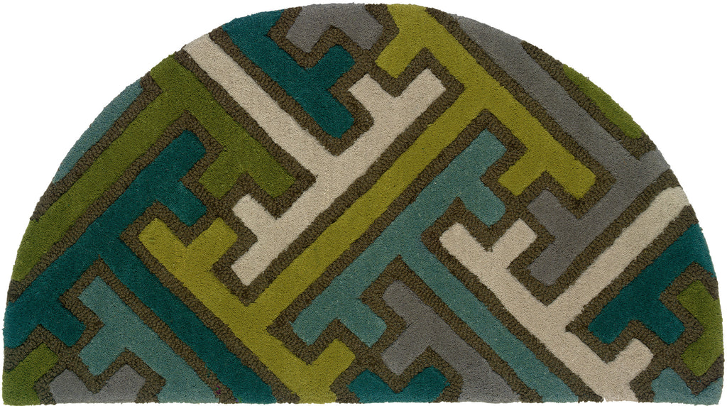 LR Resources Vibrance 03544 Miami Hand Tufted Area Rug 1'10'' X 3'4'' Half Moon