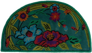 LR Resources Vibrance 03547 Blue Hand Tufted Area Rug 1'10'' X 3'4'' Half Moon