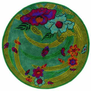 LR Resources Vibrance 03547 Blue Hand Tufted Area Rug 5' Round