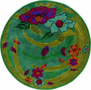 LR Resources Vibrance 03547 Blue Area Rug Round Image