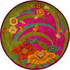 LR Resources Vibrance 03547 Pink Area Rug Round Image