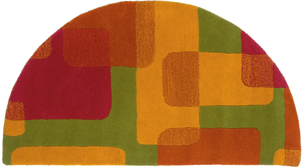 LR Resources Vibrance 03548 Lime Hand Tufted Area Rug 1'10'' X 3'4'' Half Moon