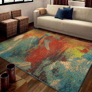 Orian Rugs Vibrance Opulence Abstract Multi Area Rug Room Scene Feature