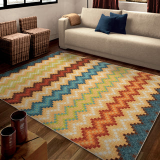 Orian Rugs Vibrance Prism Break Multi Area Rug Room Scene Feature