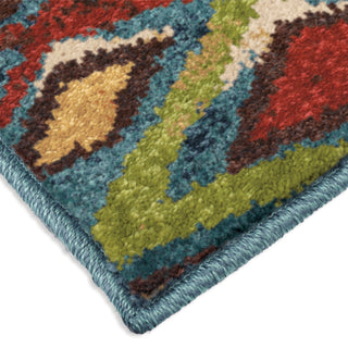 Orian Rugs Vibrance Dazzling Diamond Blue Area Rug Corner Shot