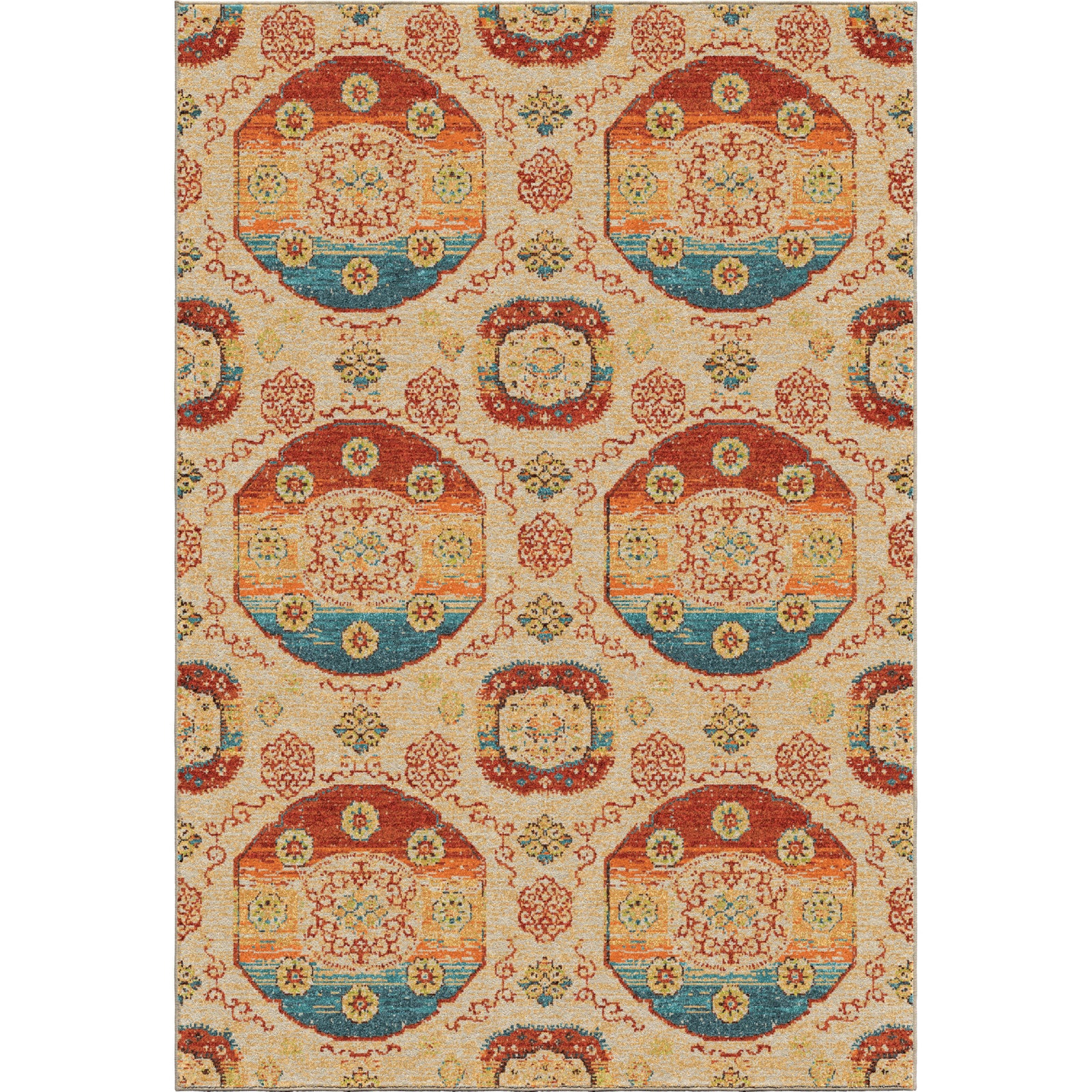 Round Orian Rugs Orian Rugs Vibrance Watercolor Scroll Multi Area Rug – Incredible Rugs ...