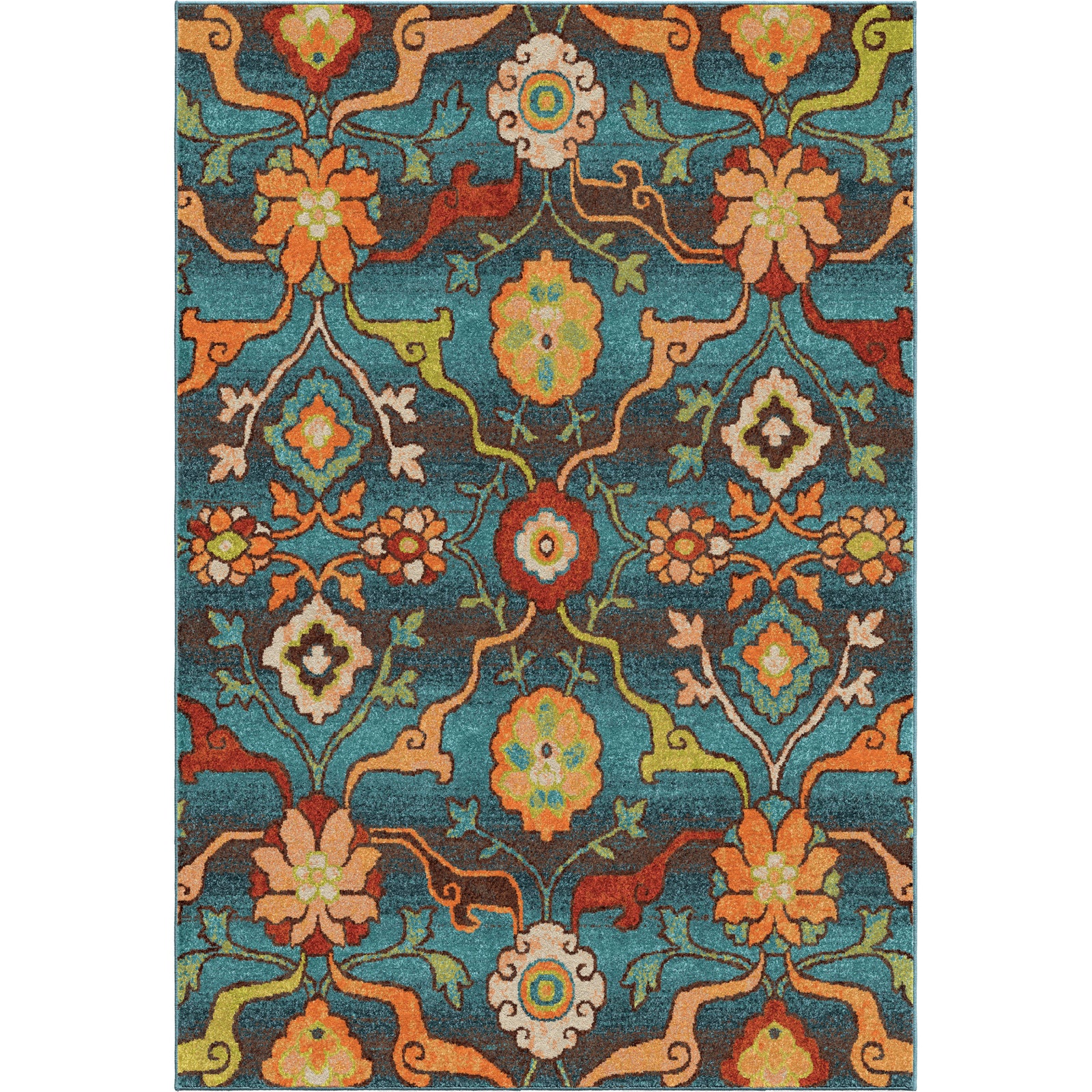 Punjabi Rugs Orian Rugs Vibrance Watercolor Scroll Multi Area Rug – Incredible Rugs ...