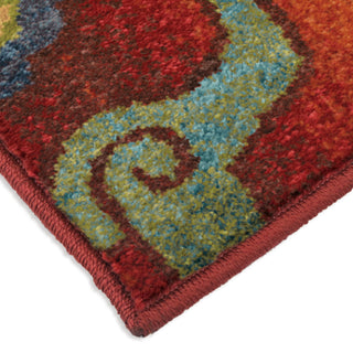 Orian Rugs Vibrance Punjab Red Area Rug Corner Shot