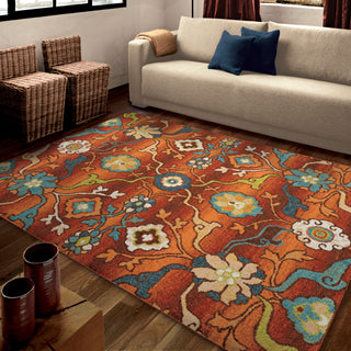 Orian Rugs Vibrance Punjab Red Area Rug Room Scene Feature