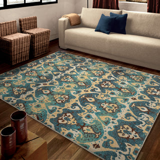 Orian Rugs Vibrance Turbie Blue Area Rug Room Scene Feature