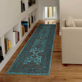 Orian Rugs Vibrance Grimaldi Blue Area Rug Room Scene Runner