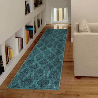 Orian Rugs Vibrance Tour de Loops Blue Area Rug Room Scene Runner