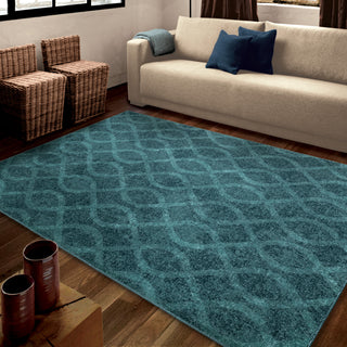 Orian Rugs Vibrance Tour de Loops Blue Area Rug Room Scene Feature