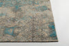Chandra Vingel VIN-36806 Blue Brown Beige Tan Grey Area Rug Corner Shot Feature