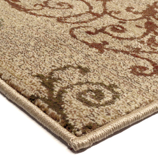 Orian Rugs Virtuous Neutral Damask Beige Area Rug Corner Shot