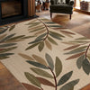 Orian Rugs Virtuous Tangled Leaves Beige Area Rug Room Scene Feature