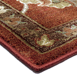 Orian Rugs Virtuous Subtle Flora Red Area Rug Corner Shot