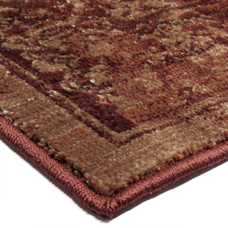 Orian Rugs Virtuous Faded Traditional Burgundy Area Rug Corner Shot