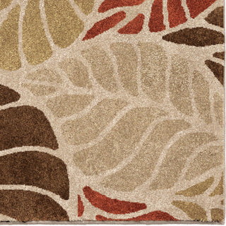 Orian Rugs Vivacious Leaf Levels Beige Area Rug Close Up