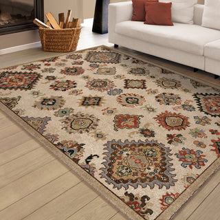 Orian Rugs Vivacious Tangier Beige Area Rug Room Scene Feature