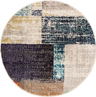 Unique Loom Vivid T-VIVD1 Multi Area Rug Round Top-down Image