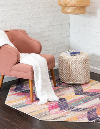 Unique Loom Vivid T-VIVD2 Multi Area Rug Octagon Lifestyle Image Feature