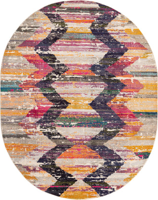 Unique Loom Vivid T-VIVD2 Multi Area Rug Oval Top-down Image