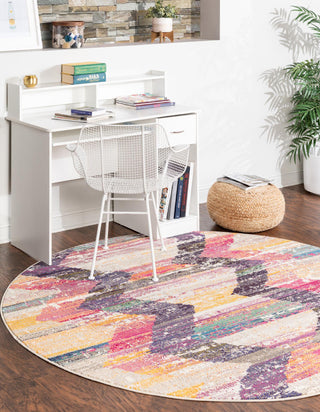 Unique Loom Vivid T-VIVD2 Multi Area Rug Round Lifestyle Image