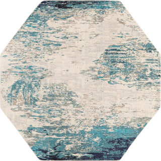Unique Loom Vivid T-VIVD3 Blue Area Rug Octagon Top-down Image
