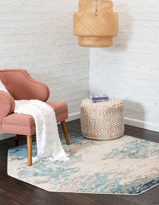 Unique Loom Vivid T-VIVD3 Blue Area Rug Octagon Lifestyle Image Feature