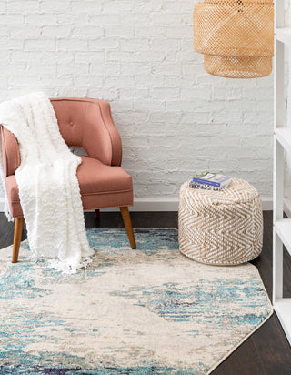 Unique Loom Vivid T-VIVD3 Blue Area Rug Octagon Lifestyle Image