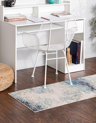 Unique Loom Vivid T-VIVD3 Blue Area Rug Runner Lifestyle Image