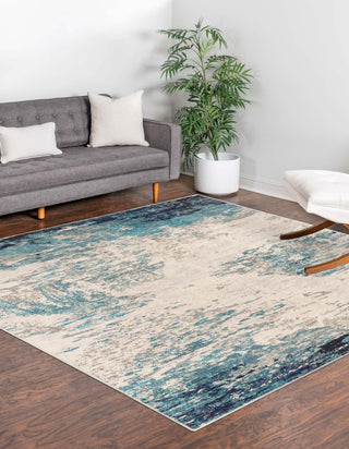 Unique Loom Vivid T-VIVD3 Blue Area Rug Square Lifestyle Image