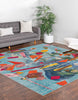 Unique Loom Vivid T-VIVD4 Aqua Area Rug Square Lifestyle Image