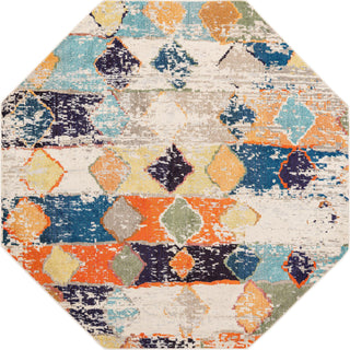 Unique Loom Vivid T-VIVD5 Ivory Area Rug Octagon Top-down Image