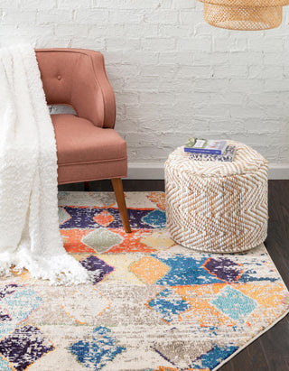 Unique Loom Vivid T-VIVD5 Ivory Area Rug Octagon Lifestyle Image